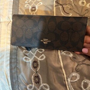 Coach Black and Brown Slim Wallet